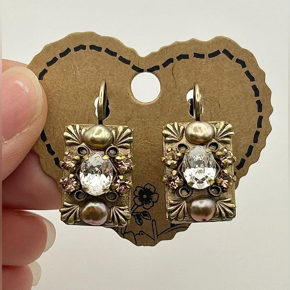 Michal Golan Gold Tone Pearl Earrings - Picture 10 of 13